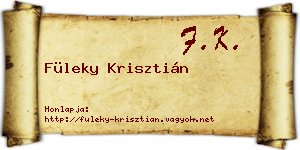 Füleky Krisztián névjegykártya