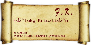 Füleky Krisztián névjegykártya